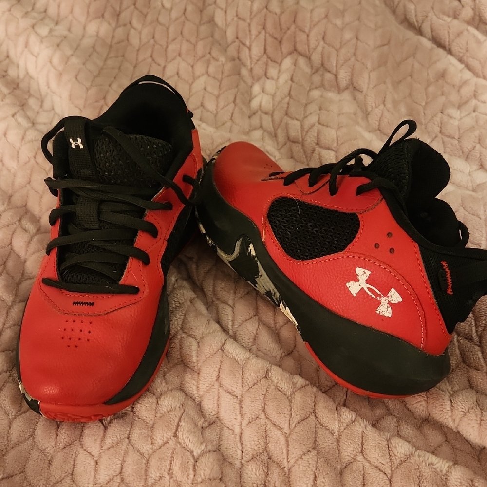 Under Armour Kids Red and Black Sneakers